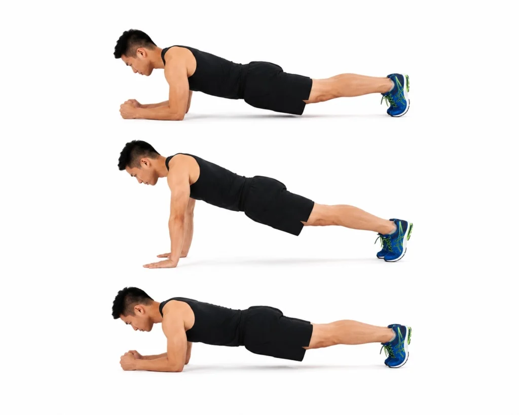 Bài tập giảm mỡ bụng: Plank to Push-up