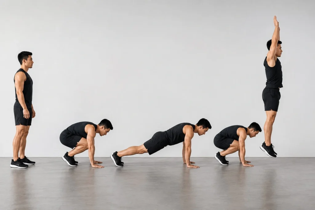 Burpees (bật nhảy chống đẩy)