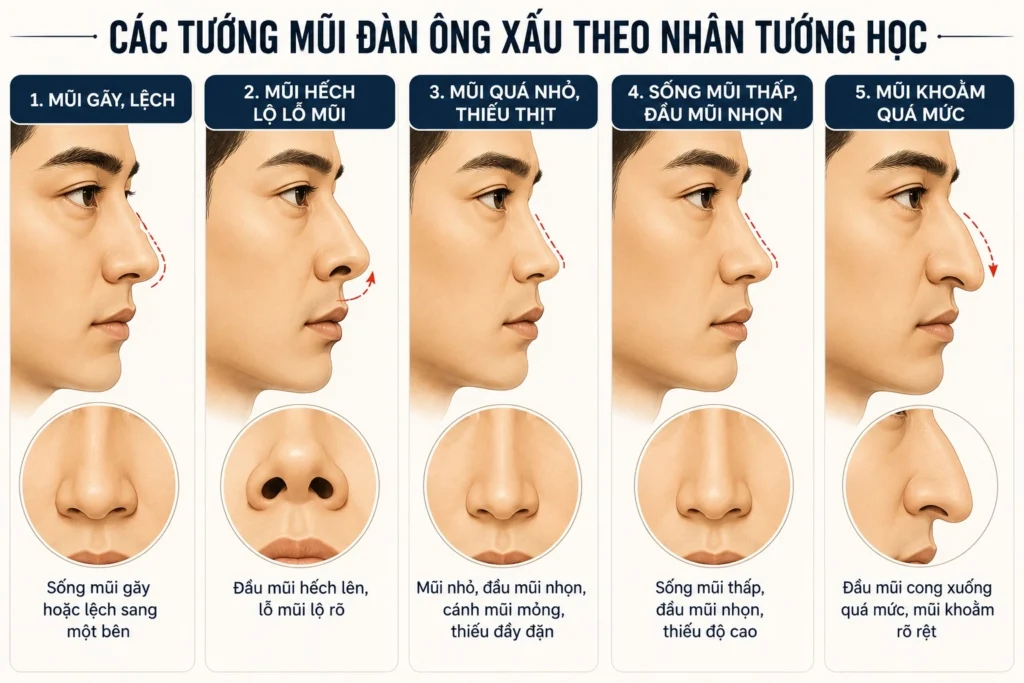 tướng mũi đán ông xấu 
