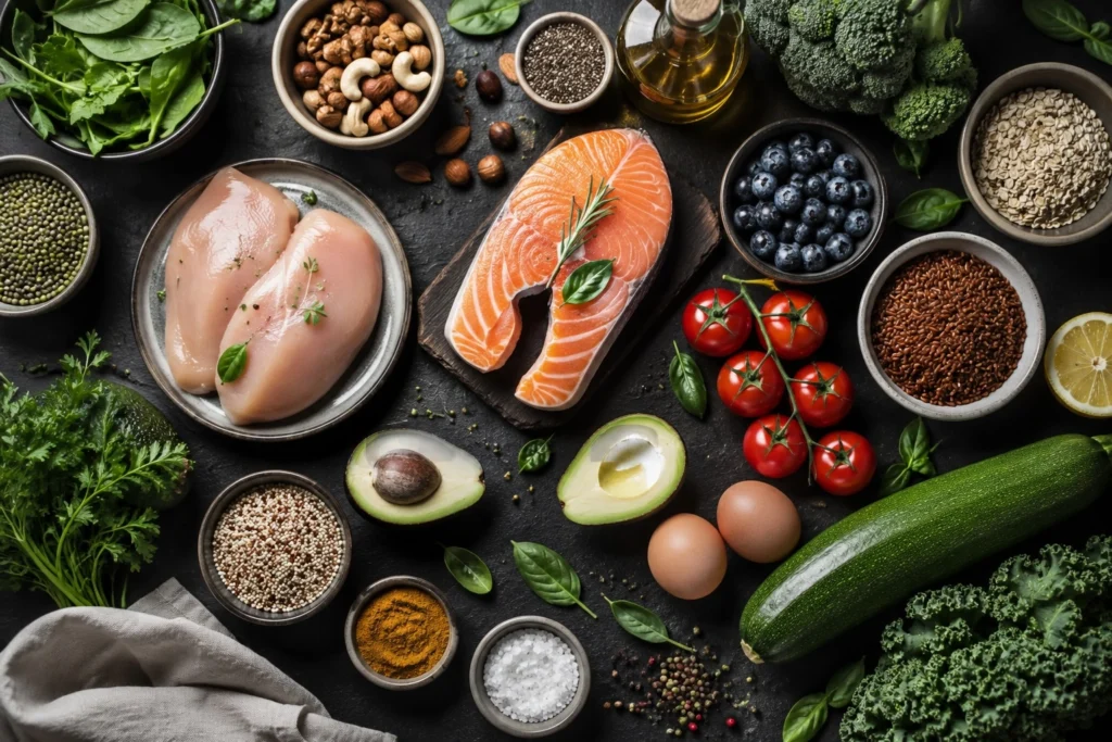 Ưu tiên thực phẩm giàu protein, chất xơ và chất béo lành mạnh trong thực đơn giảm cân.