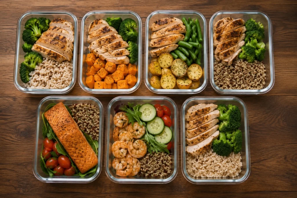 Hộp meal prep cho 7 ngày