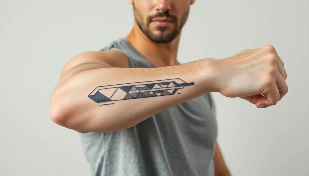 Hình xăm tay cho nam phong cách Geometric
