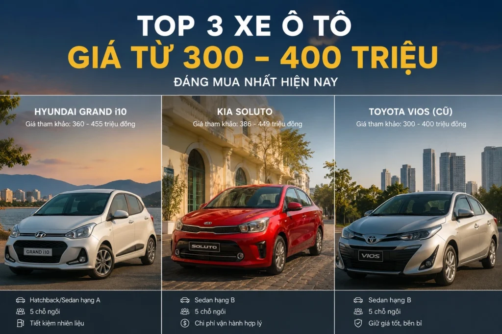 Xe ô tô giá từ 300 đến 400 triệu
