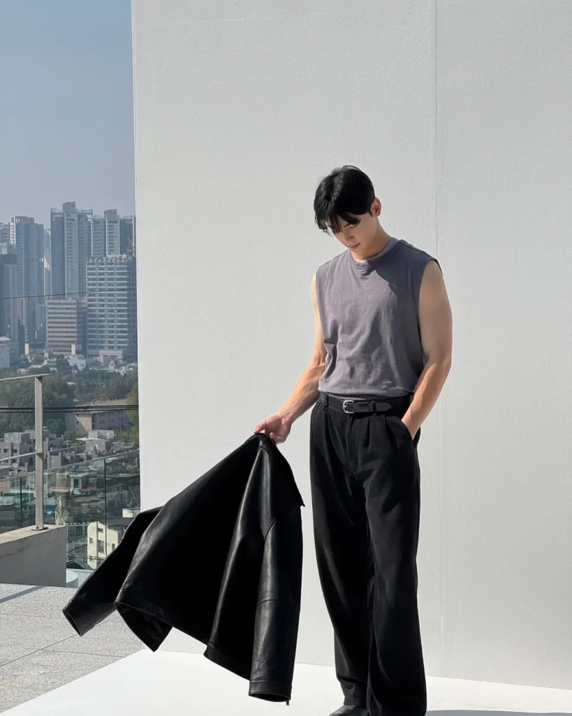 tank top phối quần rộng 